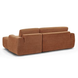 WESTA 4-Sitzer-Ecksofa (komprimiert) aus terrakottafarbenem Chenille-Stoff