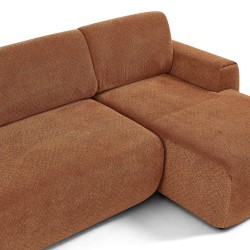 WESTA 4-Sitzer-Ecksofa (komprimiert) aus terrakottafarbenem Chenille-Stoff
