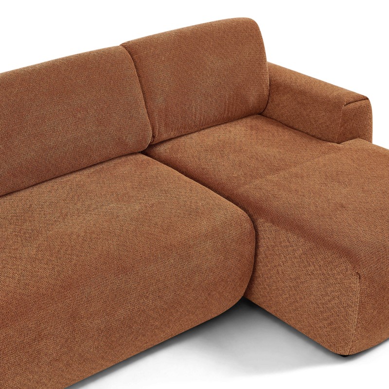 WESTA 4-Sitzer-Ecksofa (komprimiert) aus terrakottafarbenem Chenille-Stoff
