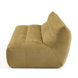 Banquette PANTONE 2 places tissu jaune moutarde