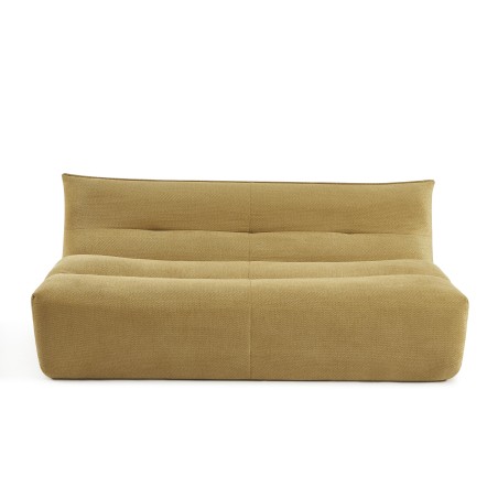 Banquette PANTONE 2 places tissu jaune moutarde