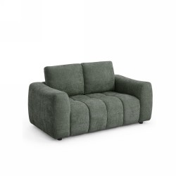 Canapé droit fixe KEREA 2 places tissu chenille vert