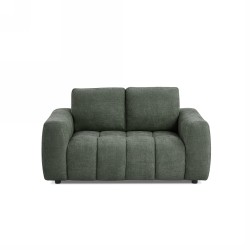 Canapé droit fixe KEREA 2 places tissu chenille vert
