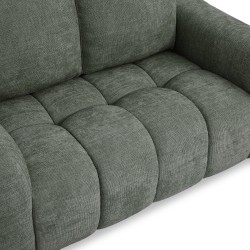 Canapé droit fixe KEREA 2 places tissu chenille vert