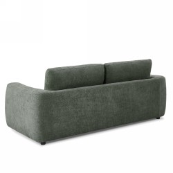 Canapé droit fixe KEREA 3 places tissu chenille vert