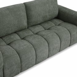 Canapé droit fixe KEREA 3 places tissu chenille vert