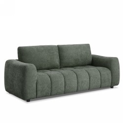 Canapé droit fixe KEREA 3 places tissu chenille vert