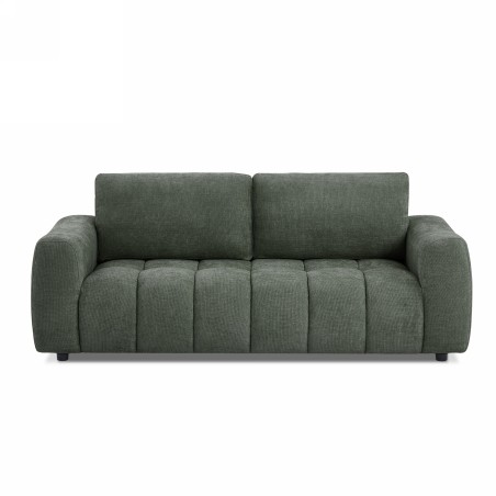 Canapé droit fixe KEREA 3 places tissu chenille vert