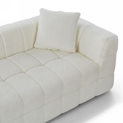 Canapé droit compressé JUPA 3 places tissu bouclette beige