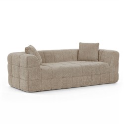 3-Sitzer-Sofa JUPA in komprimierter Ausführung, Bouclé-Stoff in Taupe