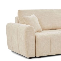 Divano ad angolo trasformabile e reversibile JONEA a 4 posti in tessuto testurizzato beige