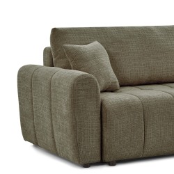 Canapé d'angle convertible et réversible JONEA 4 places tissu texturé vert
