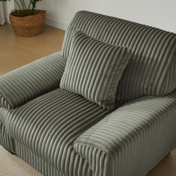 Fauteuil fixe ADEA 1 place velours côtelé vert