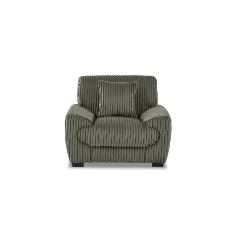 Fauteuil fixe ADEA 1 place velours côtelé vert