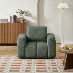 Fauteuil fixe KEREA 1 place tissu chenille vert