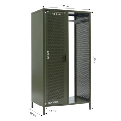 Garderobe PANTONE aus olivgrünem Metall mit Kleiderstange, H 145 cm