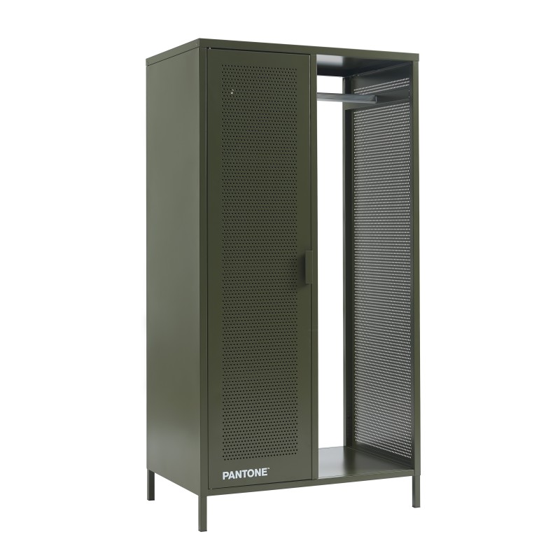 Garderobe PANTONE aus olivgrünem Metall mit Kleiderstange, H 145 cm