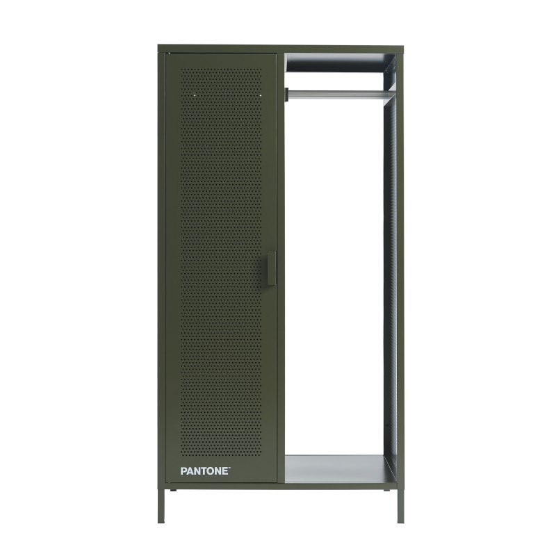 Garderobe PANTONE aus olivgrünem Metall mit Kleiderstange, H 145 cm