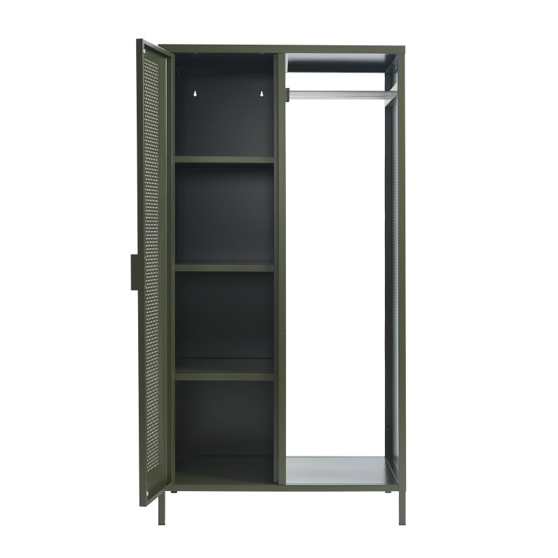 Garderobe PANTONE aus olivgrünem Metall mit Kleiderstange, H 145 cm