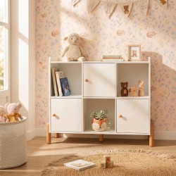 Bibliothèque enfant MONA blanc 111,5x82,5cm