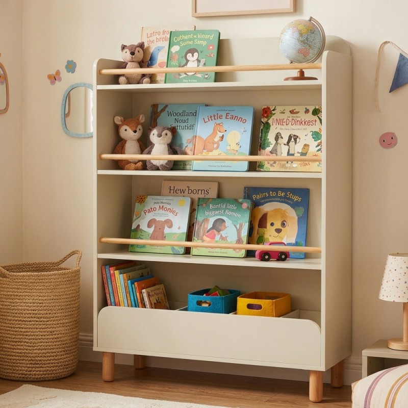 Bibliothèque enfant JANA beige 75x131cm