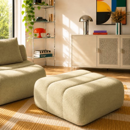 Pouf PANTONE monoposto in tessuto verde mandorla