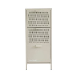 PANTONE-Schreibtischcontainer aus sandbeigem Metall, 3 Schubladen, H 105 cm