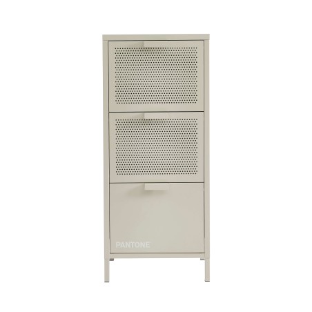 PANTONE-Schreibtischcontainer aus sandbeigem Metall, 3 Schubladen, H 105 cm