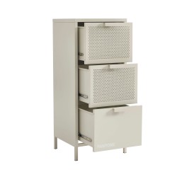 PANTONE-Schreibtischcontainer aus sandbeigem Metall, 3 Schubladen, H 105 cm