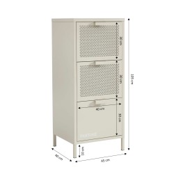 PANTONE-Schreibtischcontainer aus sandbeigem Metall, 3 Schubladen, H 105 cm