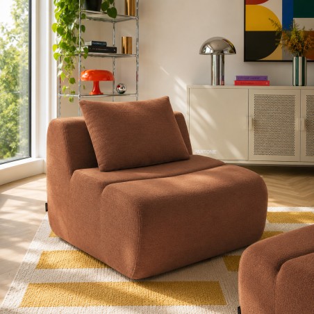 Poltroncina PANTONE a 1 posto in tessuto color terracotta