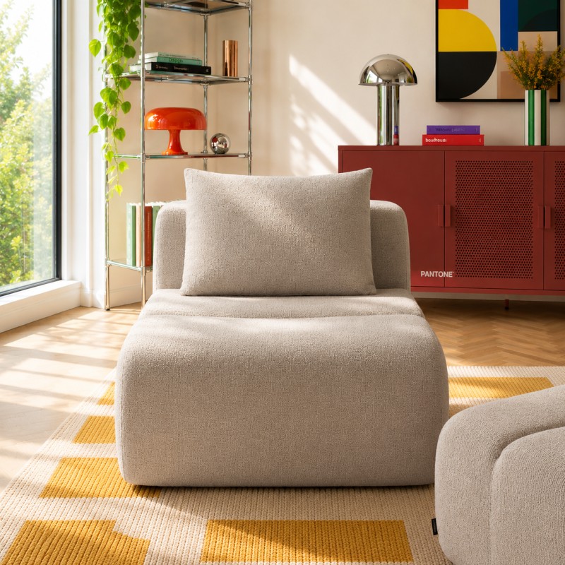 Chauffeuse PANTONE 1 place tissu taupe