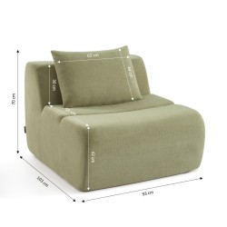 Chauffeuse PANTONE 1 place tissu vert amande