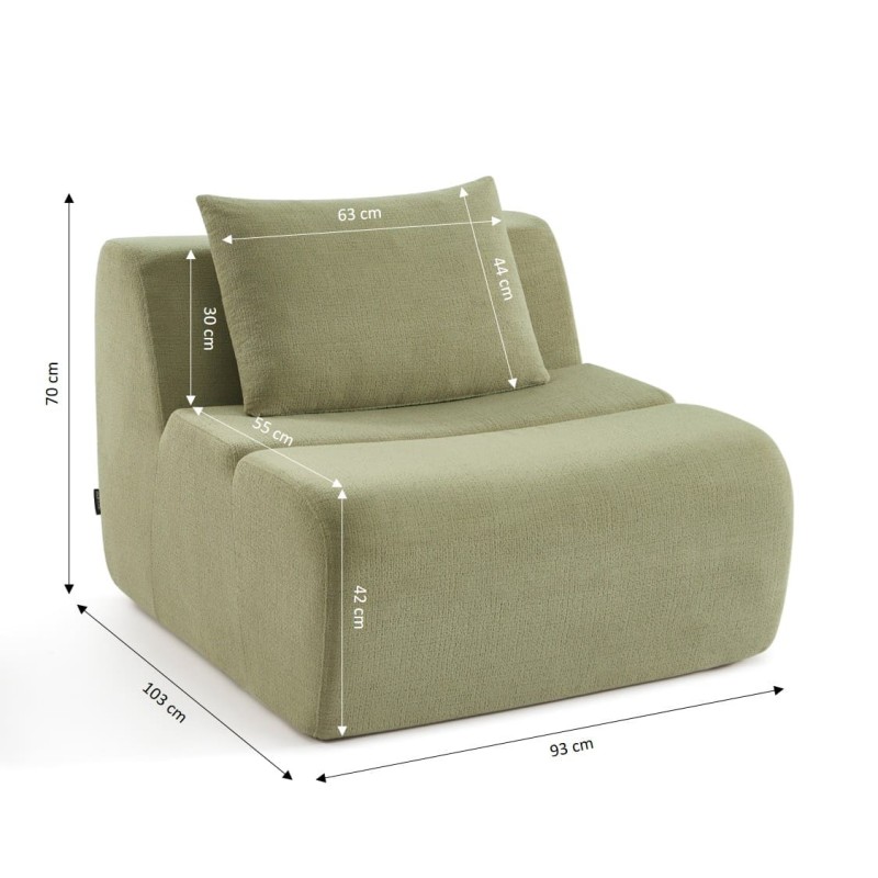 Chauffeuse PANTONE 1 place tissu vert amande