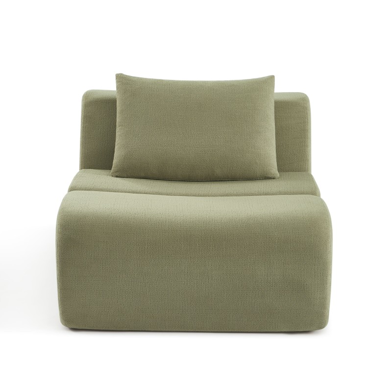 Chauffeuse PANTONE 1 place tissu vert amande