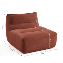 Chauffeuse PANTONE 1 place tissu bordeaux