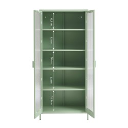Vaisselier PANTONE en verre cannelé et métal vert amande h180cm