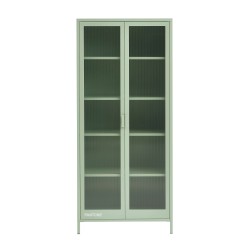 Vaisselier PANTONE en verre cannelé et métal vert amande h180cm