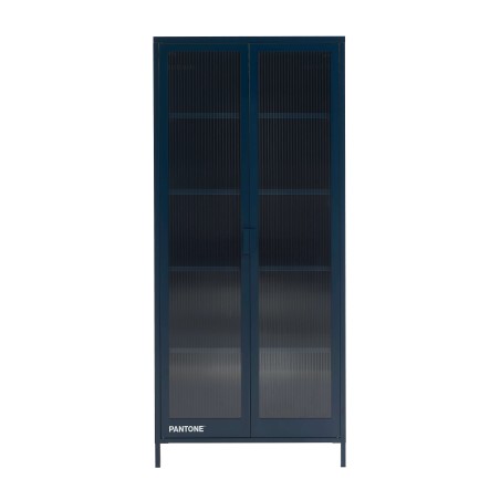 Vaisselier PANTONE en verre cannelé et métal bleu nuit h180cm