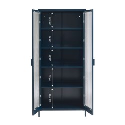 Vaisselier PANTONE en verre cannelé et métal bleu nuit h180cm