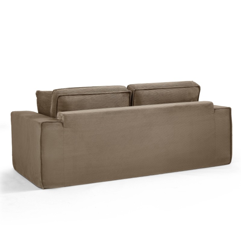 3-Sitzer-Sofa EREBUS, komprimiert und ausklappbar, mit „Déplimousse“-System, aus taupefarbenem Cord