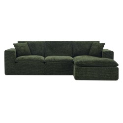 Canapé modulaire compressé KENA 4 places tissu bouclette zebré vert