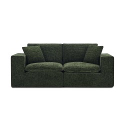 Canapé modulaire compressé KENA 4 places tissu bouclette zebré vert