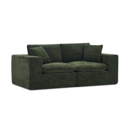 Canapé modulaire compressé KENA 4 places tissu bouclette zebré vert