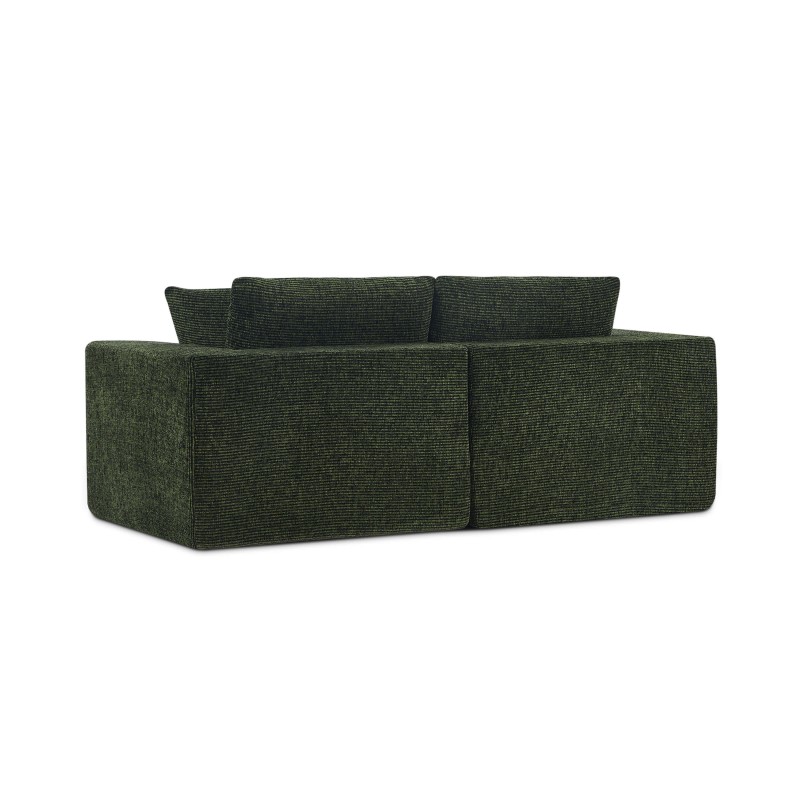 Canapé modulaire compressé KENA 4 places tissu bouclette zebré vert