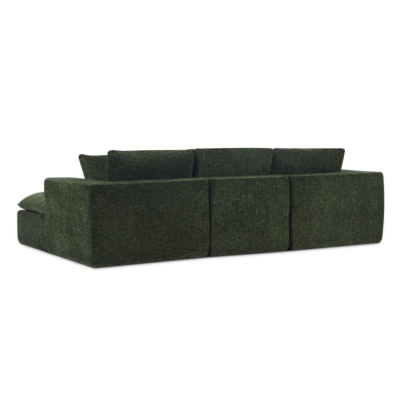 Canapé modulaire compressé KENA 4 places tissu bouclette zebré vert