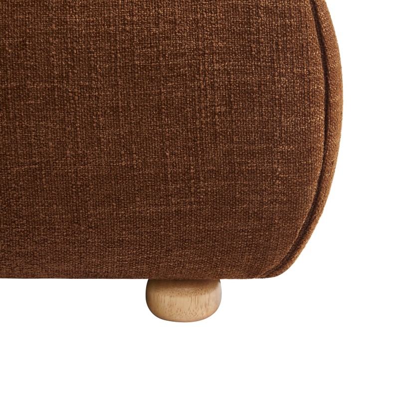 Bett mit Stauraum JELLY 140x190 aus braunem Bouclé-Stoff, inklusive Lattenrost