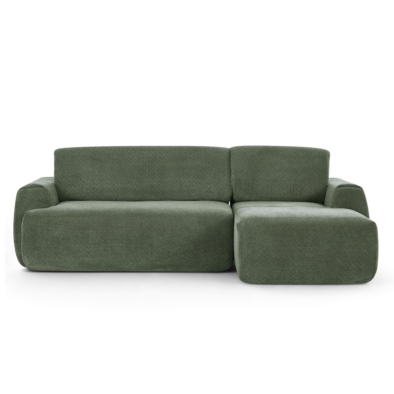 WESTA 4-Sitzer-Ecksofa (komprimiert) mit grünem Chenille-Bezug