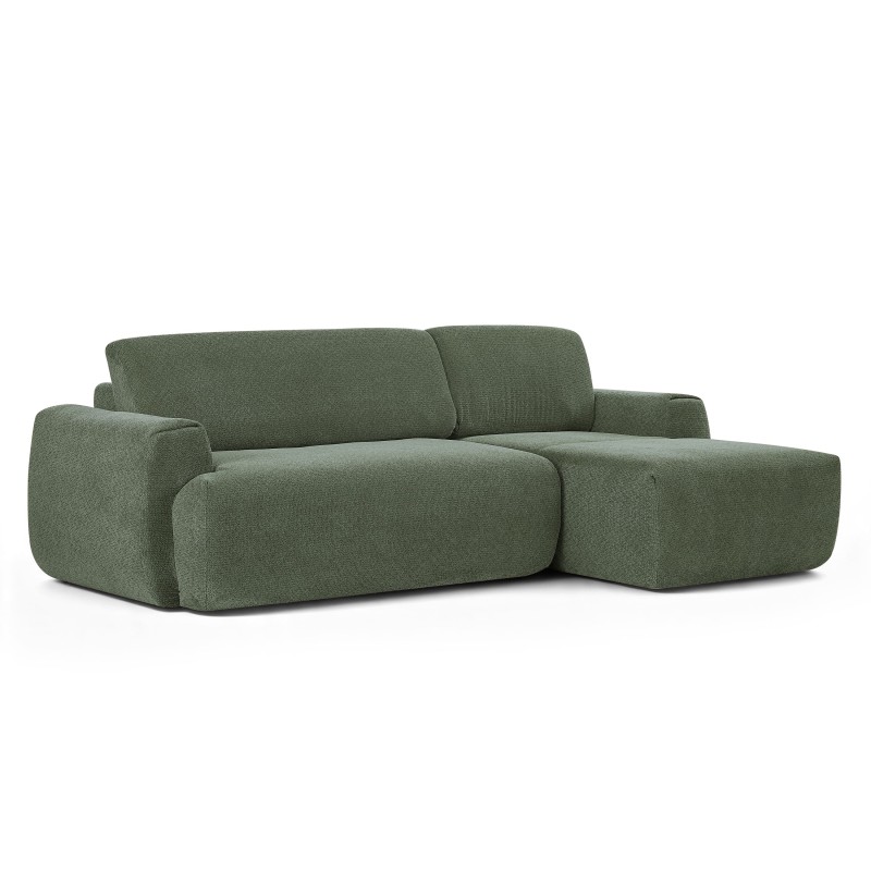 WESTA 4-Sitzer-Ecksofa (komprimiert) mit grünem Chenille-Bezug