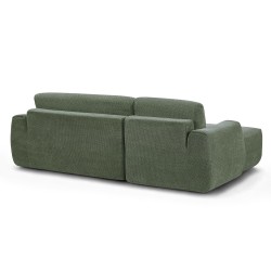 Canapé d'angle gauche compressé WESTA 4 places tissu chenille vert